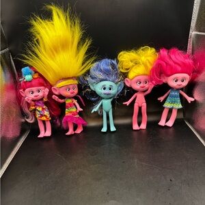 Hasbro DreamWorks Trolls 6” Dolls Lot Of 4 Viva & Queen Poppy & Branch